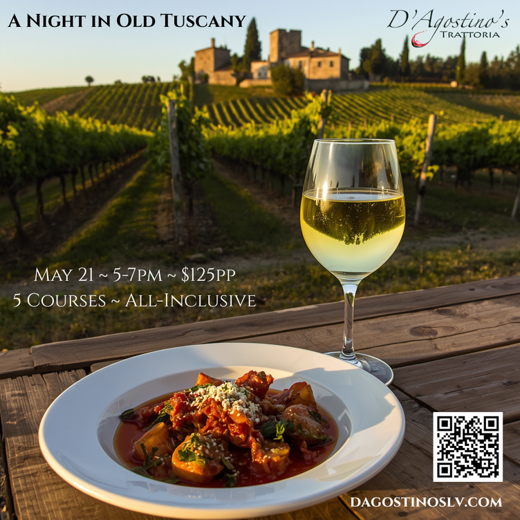 DAgostinos Old Tuscany Wine Dinner Event May 2026